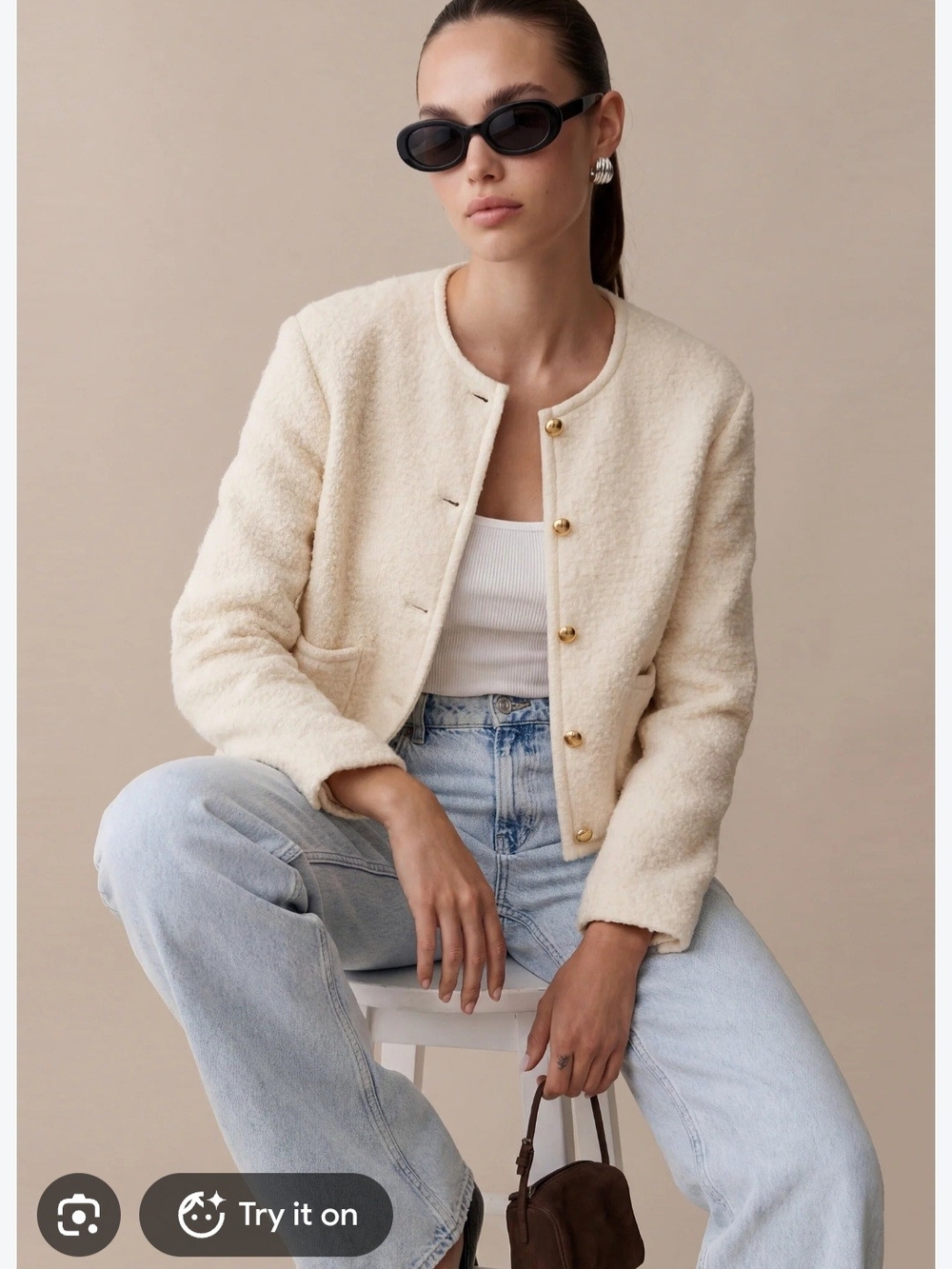 MAISON CINQCENT Bouclé Wool Jacket size S